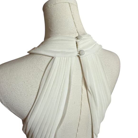 CACHE Maxi Greek Goddess Gown Beaded Belt Size 12 Open Back Zipper Closure - Picture 9 of 11